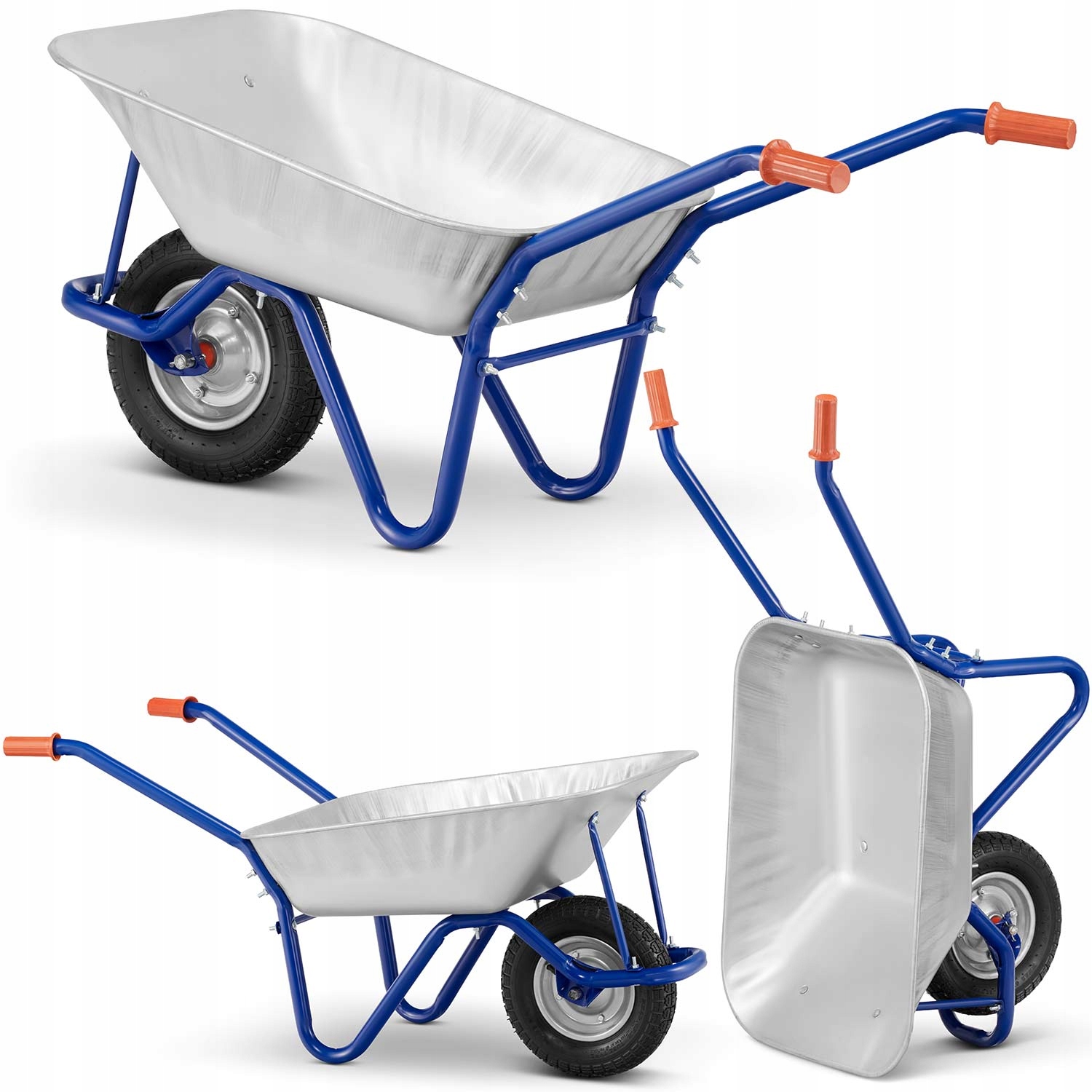 Taczka budowlana ogrodowa ocynkowana mocna TGD-474 125L 120kg