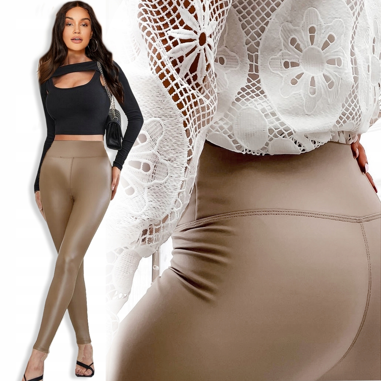 

Legginsy Eko Skóra Matowe Modelujące Wysokie #M/L