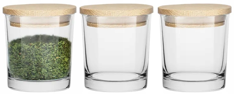 

Pojemniki Szklane Na Przyprawy Żywność 3x200ml