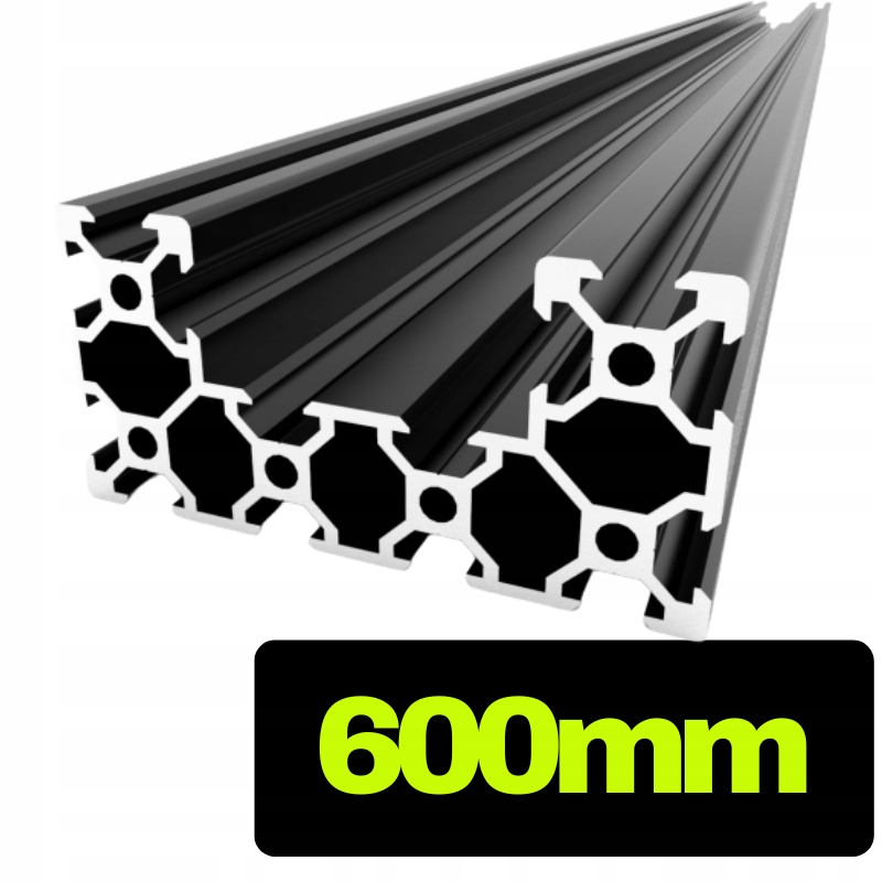 Profil aluminiowy C-beam V-slot czarny o długości 60 cm Profil 40x80