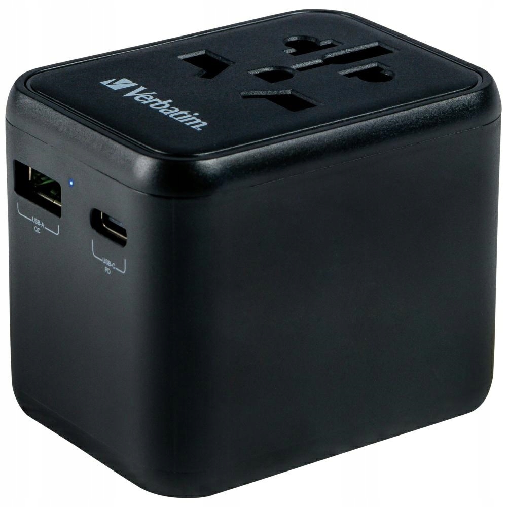 Verbatim Cestovní adaptér EU/UK/US2xUSB-A/USB-C Pd 20W UTA-02 černý/černý