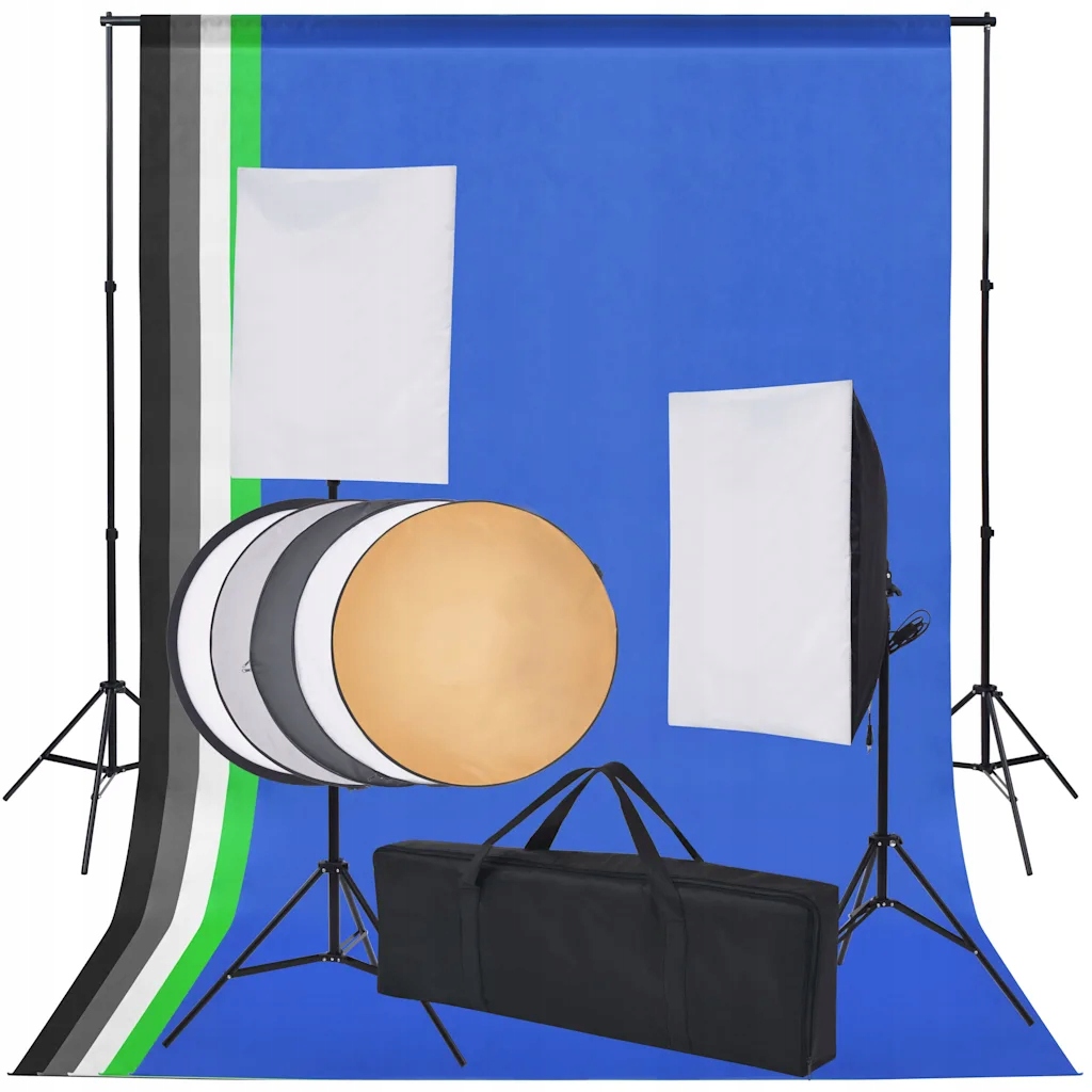 Sprzęt Do Studia Fotograficznego 2 Softboxy 5x Tło Statyw Parasolka