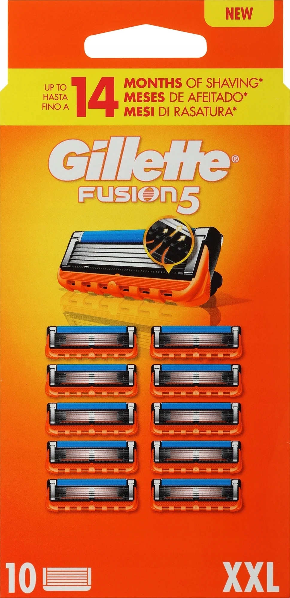 Gillette Fusion5 ostrza do golenia dla mężczyzn, Gillette 10 wkładów