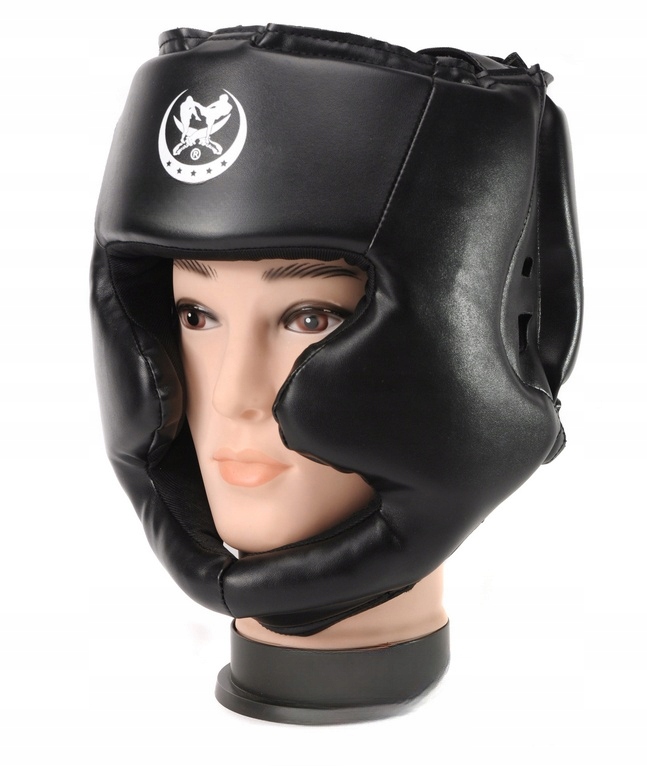 KASK BOKSERSKI DO SPARINGU WALKI OCHRANIACZ NAGŁOWI DLA DOROSŁYCH Kolor dominujący czarny