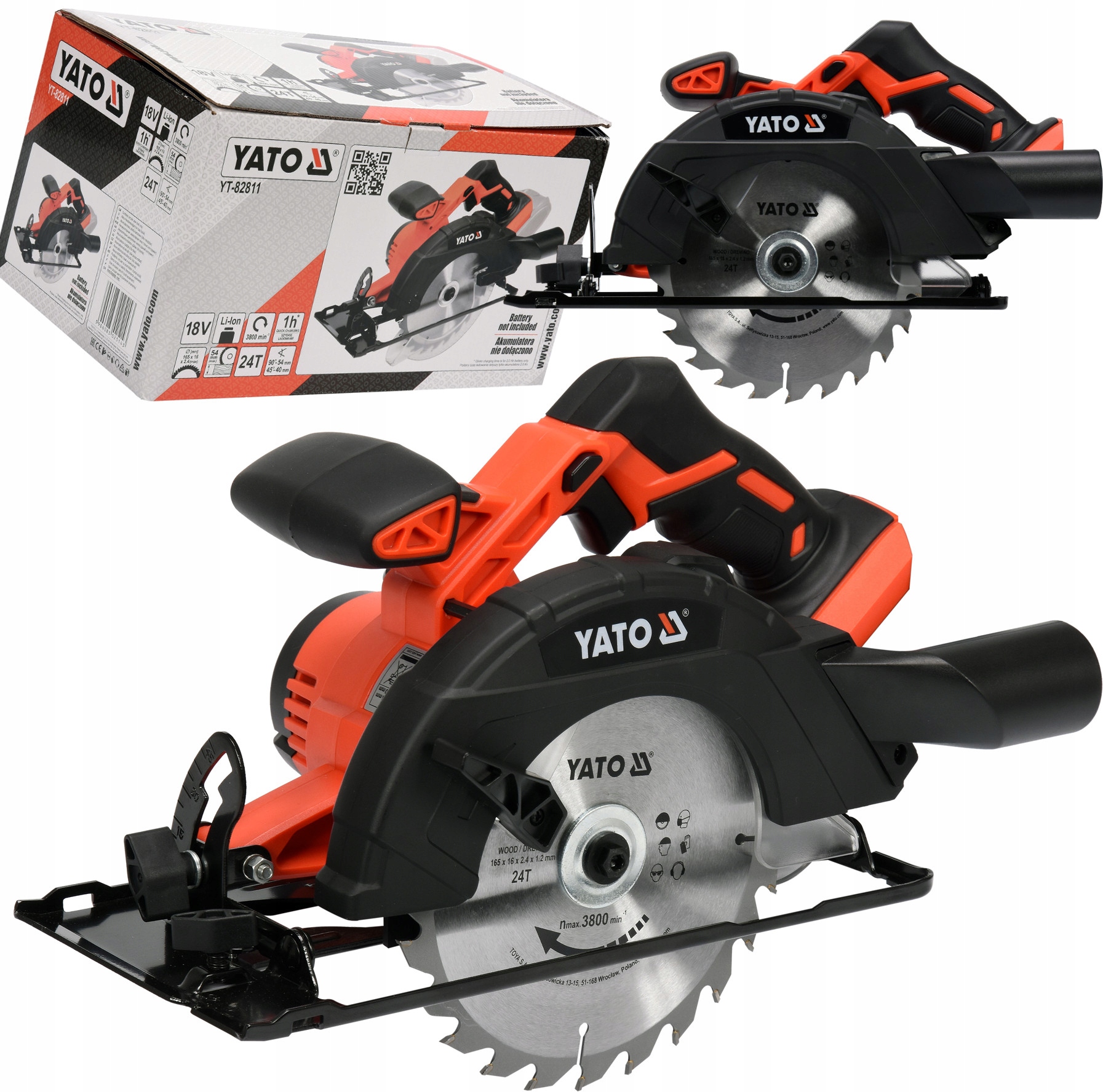 Akumulátorová Kotoučová Pila 18V 165 mm Body Yato