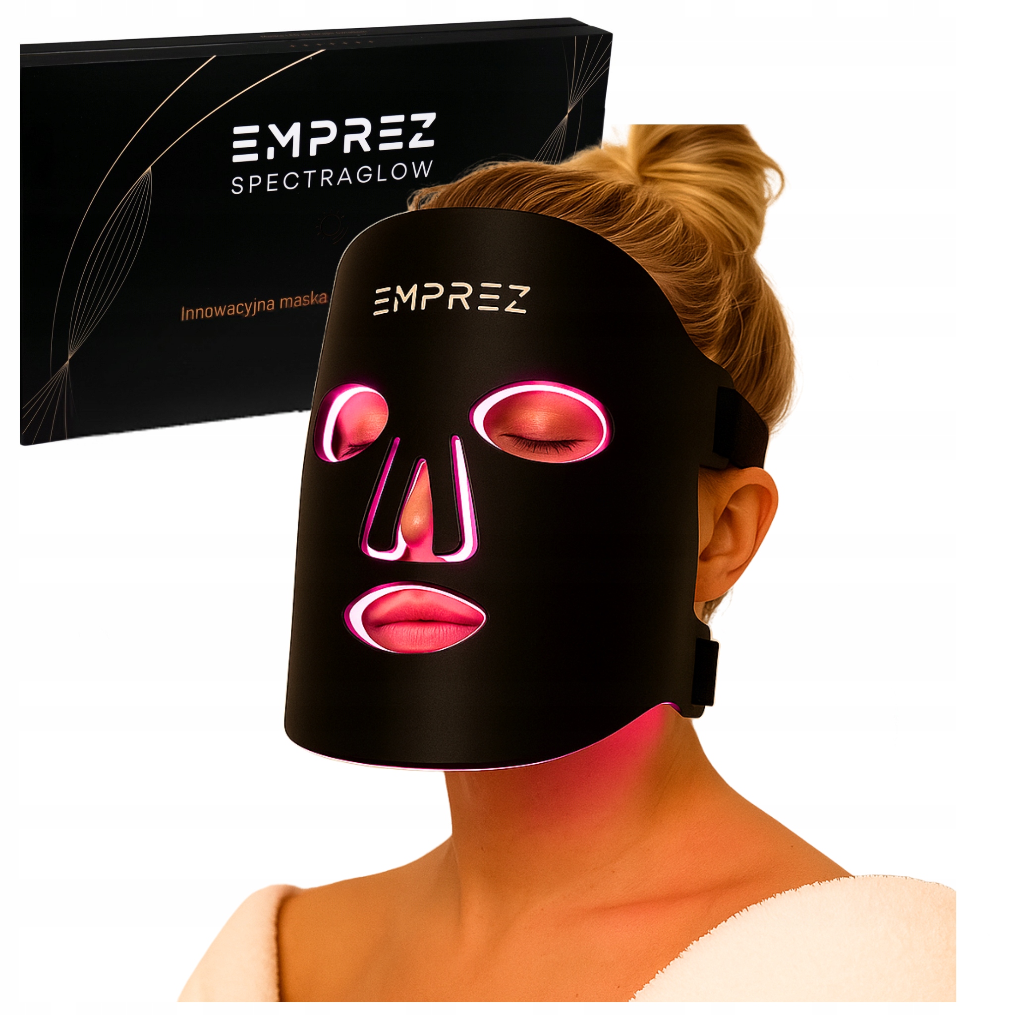 SpectraGlow Mocna Maska Fotonowa Led do twarzy Anti-Age Polska Marka