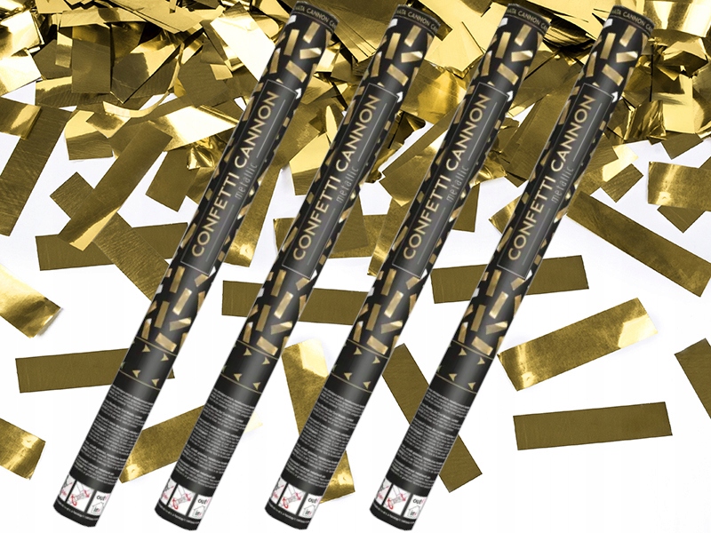 TUBY STRZELAJĄCE ZŁOTE KONFETTI IMPREZA SYLWESTER NA URODZINY WESELE 60cm