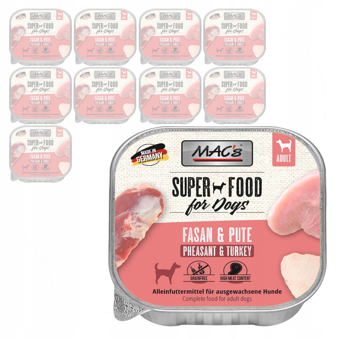 MAC's Dog Bezobilné Vlhké Krmivo pro psy 10x150g Bažant s krůtím masem
