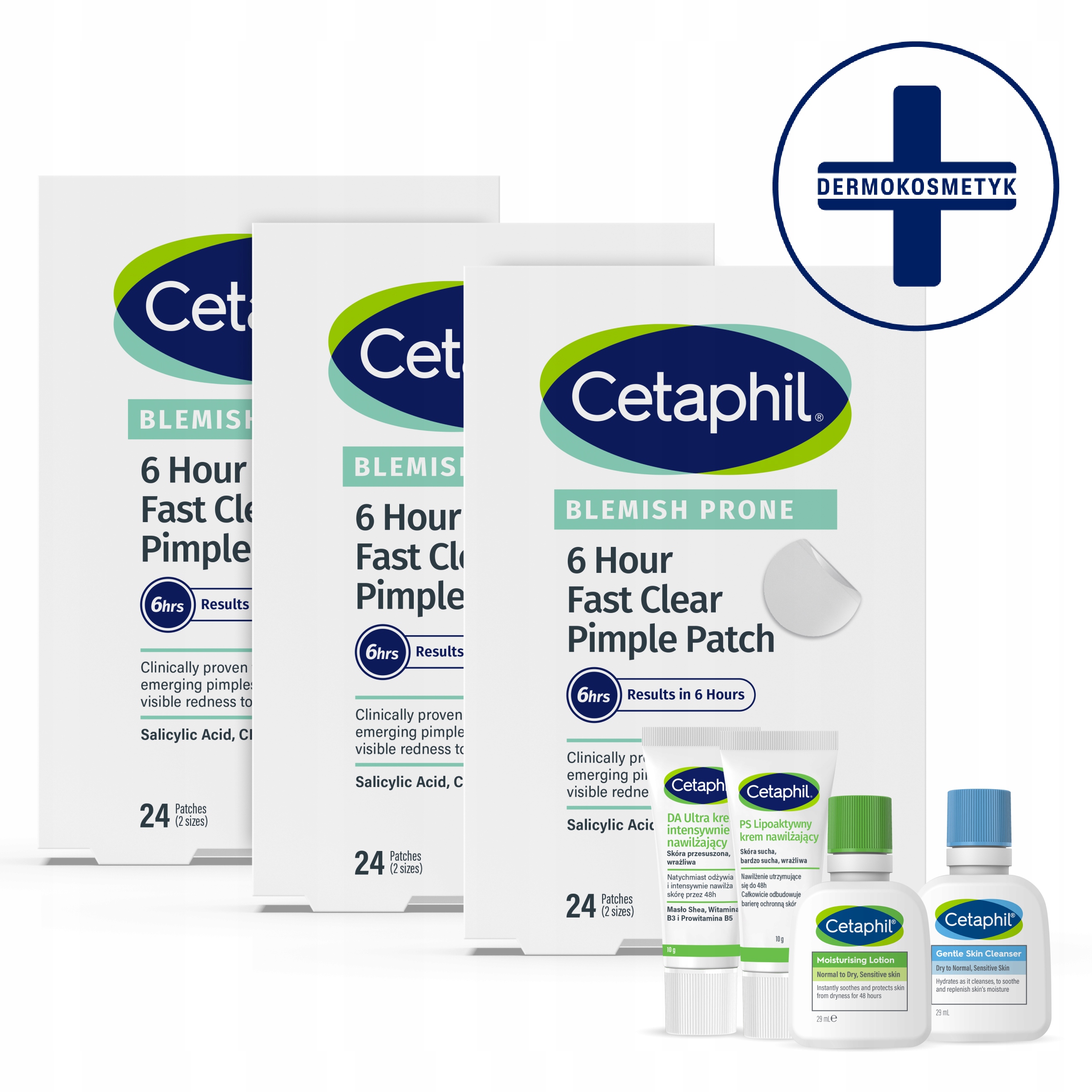 Cetaphil 6 hour Pimple Patch punktowe plastry na wypryski 24 x 3