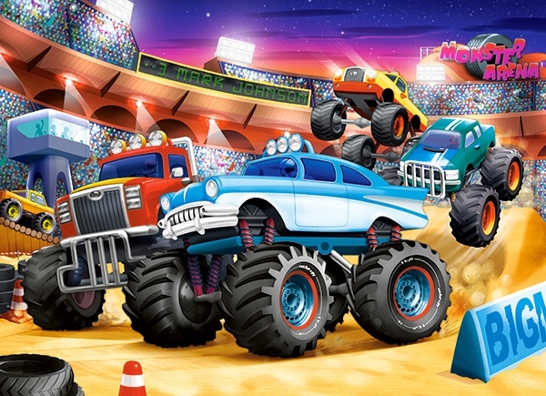 PUZZLE 70 UKŁADANKA DLA DZIECI AUTO SAMOCHÓD MONSTER TRUCK 5+ CASTOR
