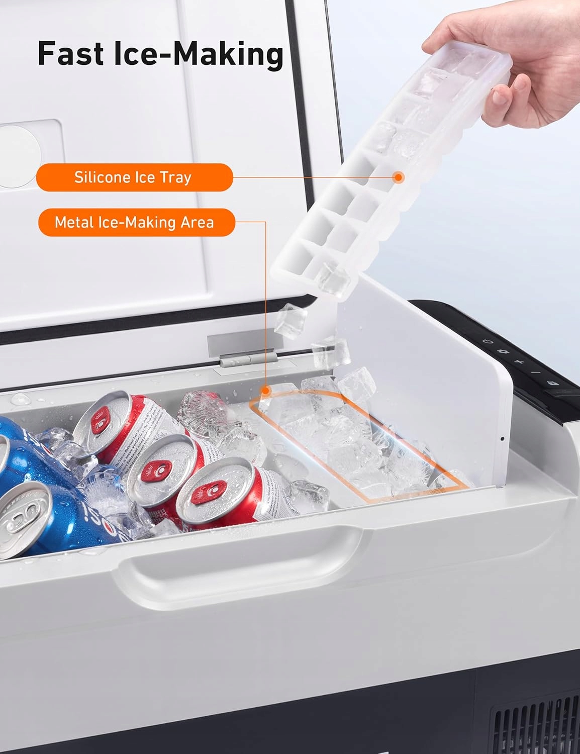 Lodówka kempingowa AstroAI z zamrażarką 22 litry, przenośna lodówka 12/24 V Pojemność 22 l