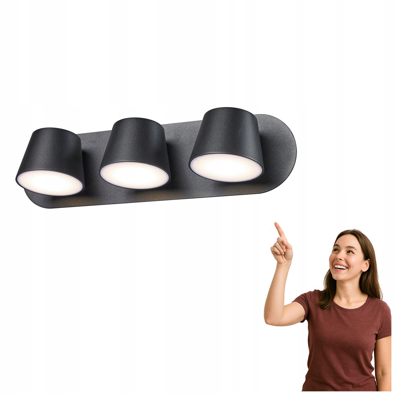 Nástenná lampa Kuola MB1350-3 Bk Italux