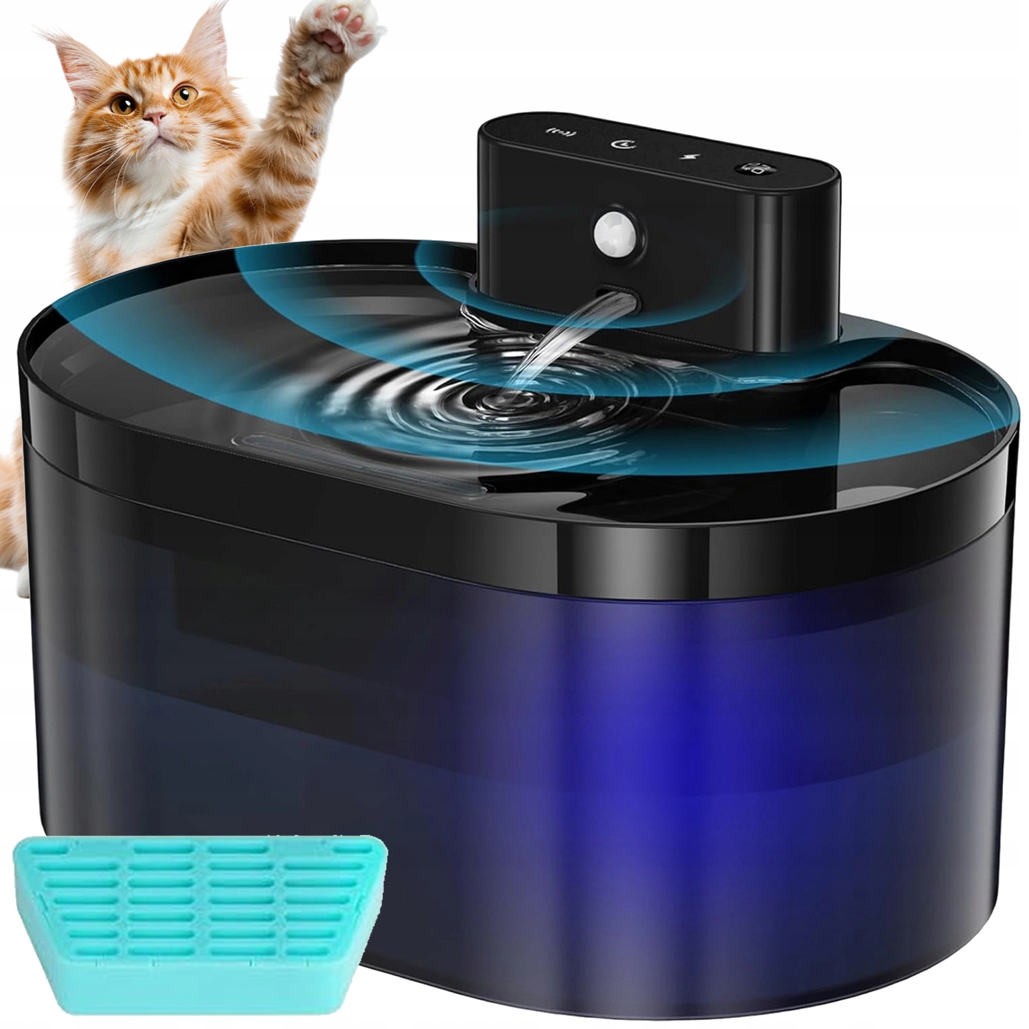 Levně Napáječka Miska Napáječka Tichá Fontána Pro Kočky Psa 2,2L 2600mAh