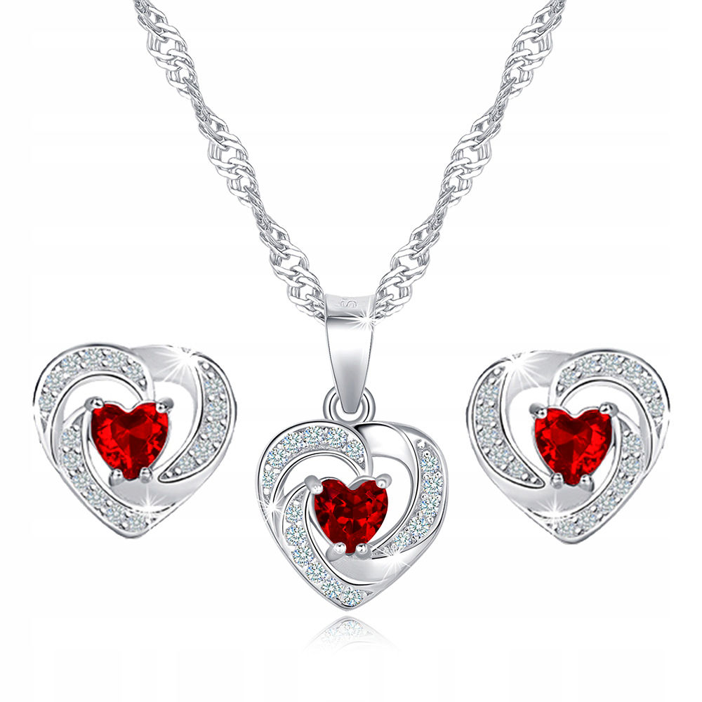 Sada stříbrných dámských šperků růže srdce 925, sada na Valentýna