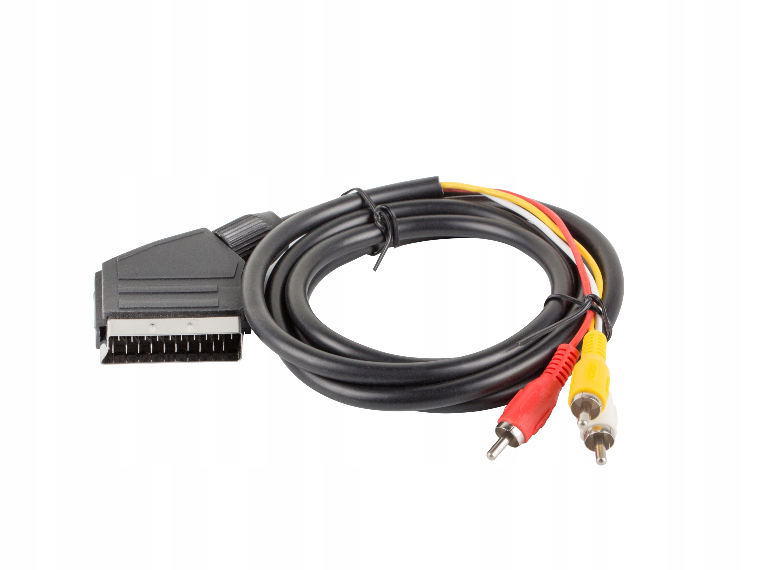 KABEL 3X RCA(M)->EURO(M) 1.8M LANBERG SCART na RCA do MAGNETOWIDU VHS Model EURO-RCA