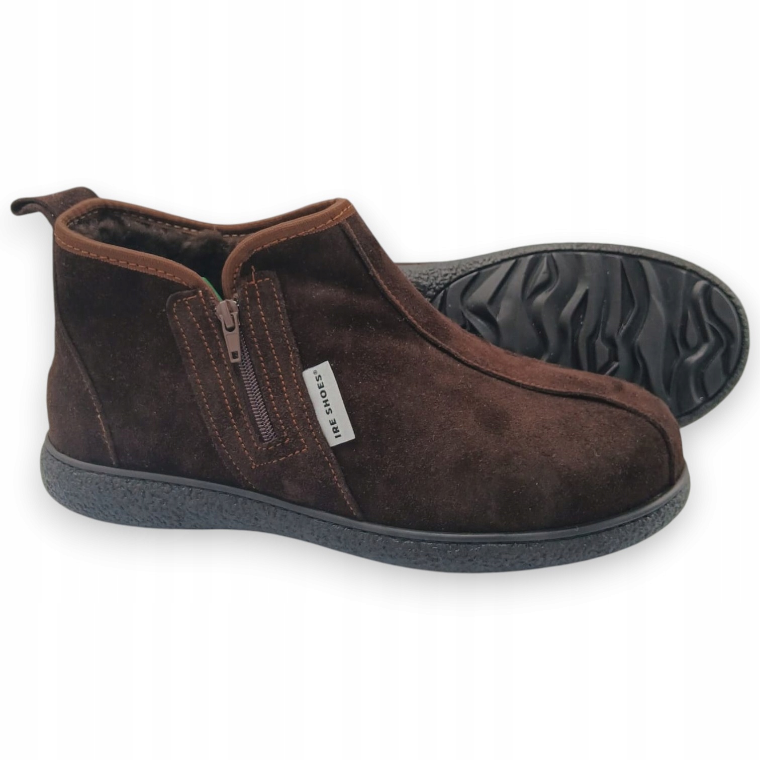 Pánské polobotky z ovčí vlny Ire Shoes, hnědé Kotníkové Boty, semišová kůže 44