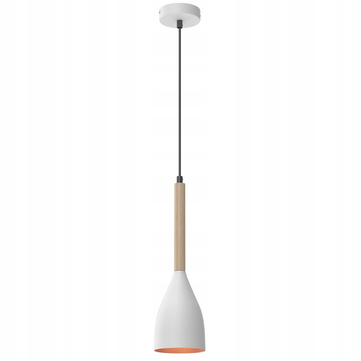 Luminex Muza závěsná lampa bílá zlatý interiér dřevo E27 15W