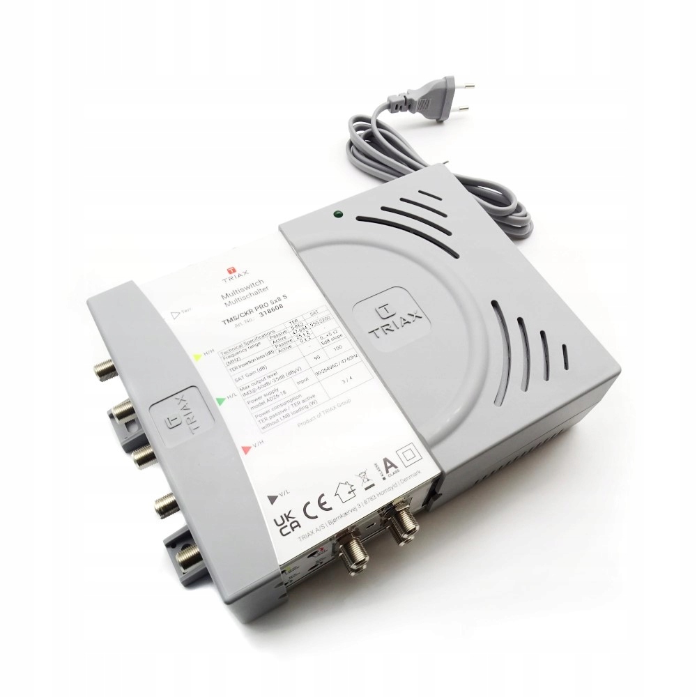 Multiswitch 5/8 Triax Tms/ckr Pro 5x8 S z zasilaczem Dla Jednego Satelity
