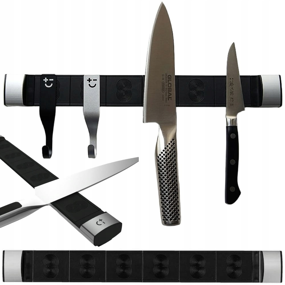 Bisbell Soft Touch Magnetická lišta na nože čierna 34 cm 340 mm BMKR08