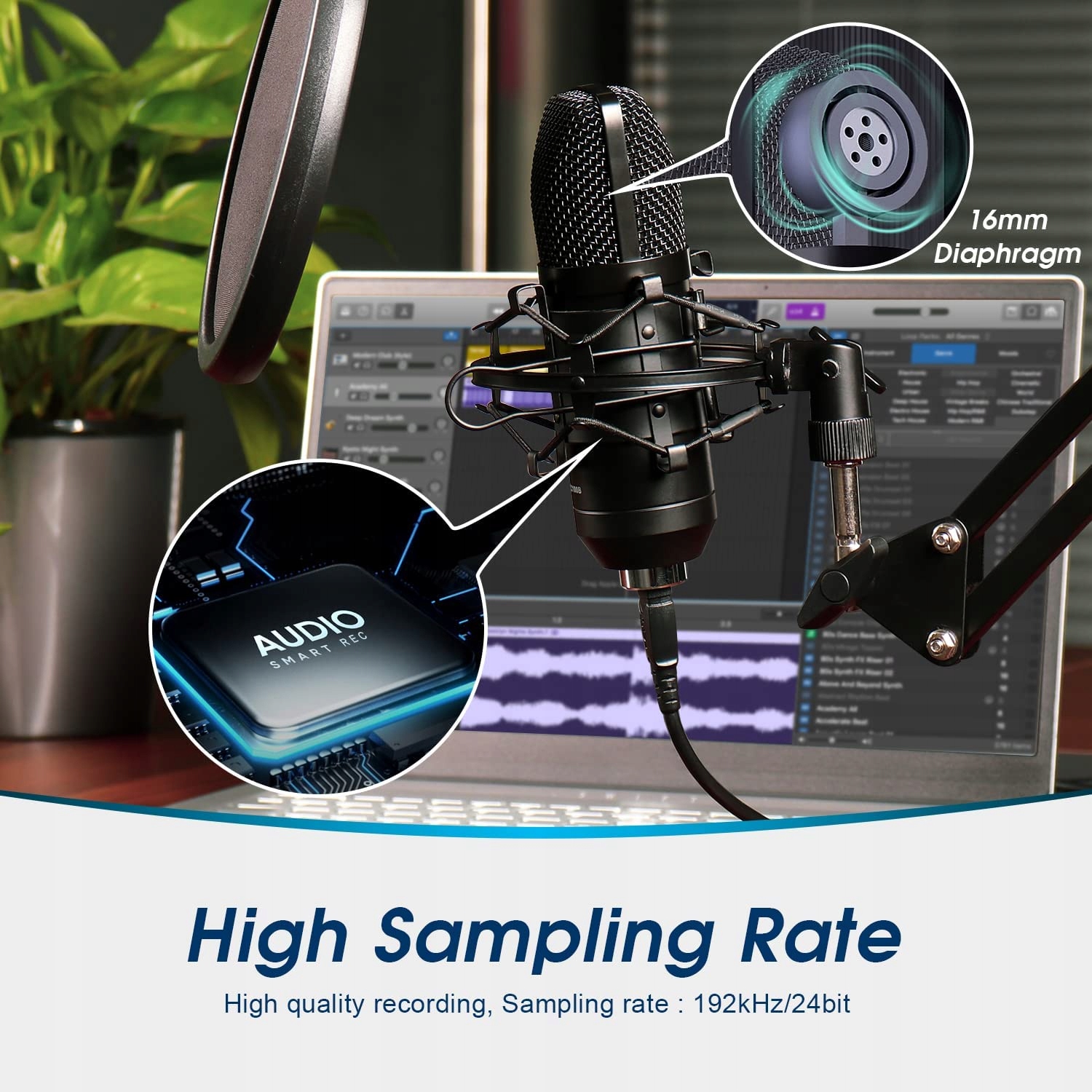 Mikrofon pojemnościowy USB studyjny August REC100 Model REC100