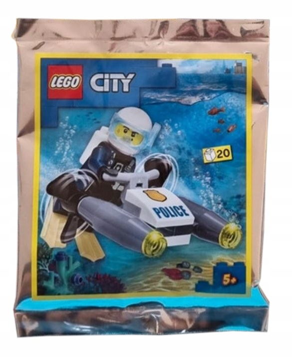 Zestaw Lego City Minifigure Polybag Police Diver Scooter #952208