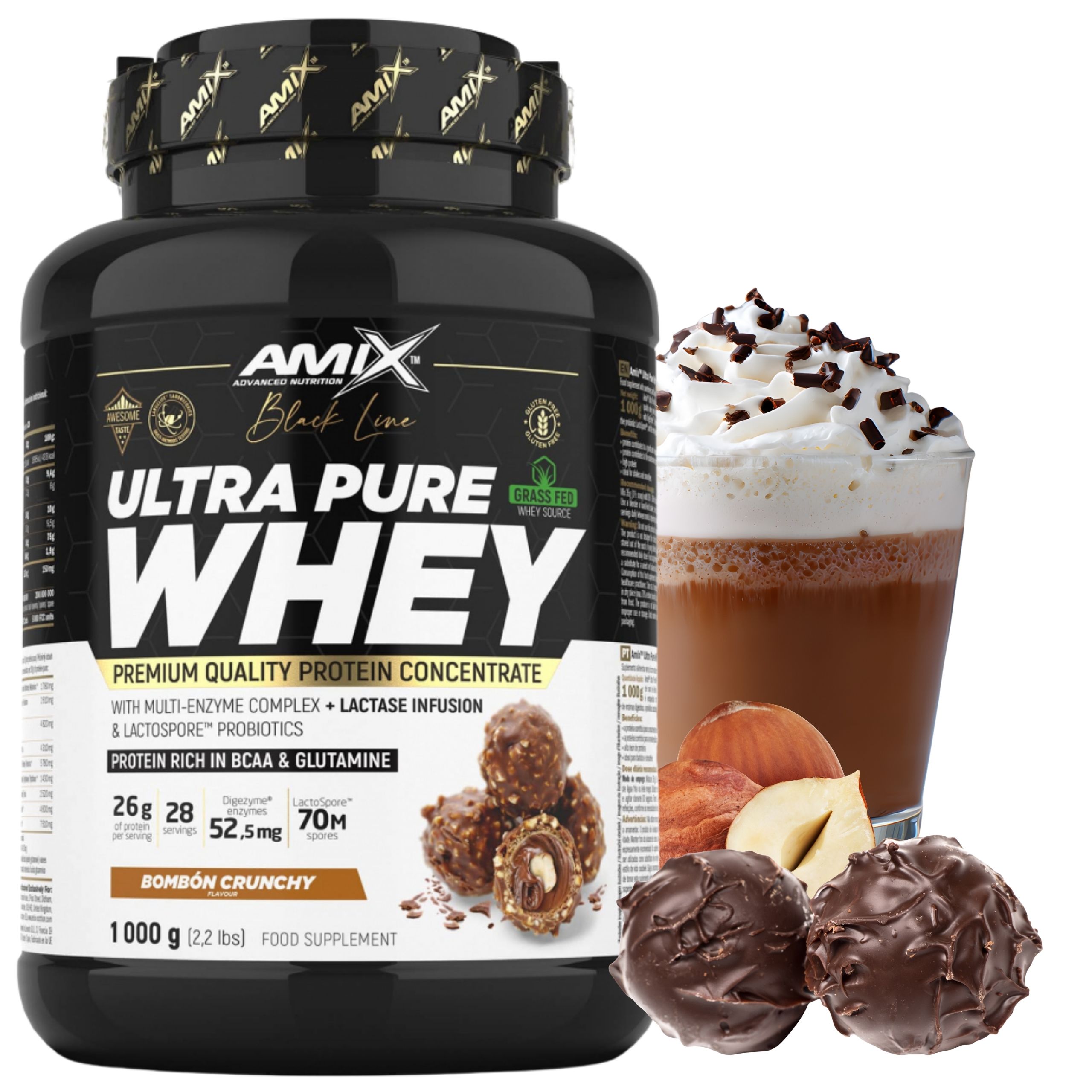 Protein Wpc Pure Whey Digezyme Syrovátkový Koncentrát Ořechová příchuť