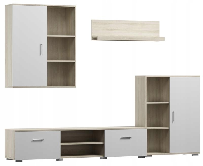 Obývacia Stena Dedal biela-sonoma rtv komoda polička Per