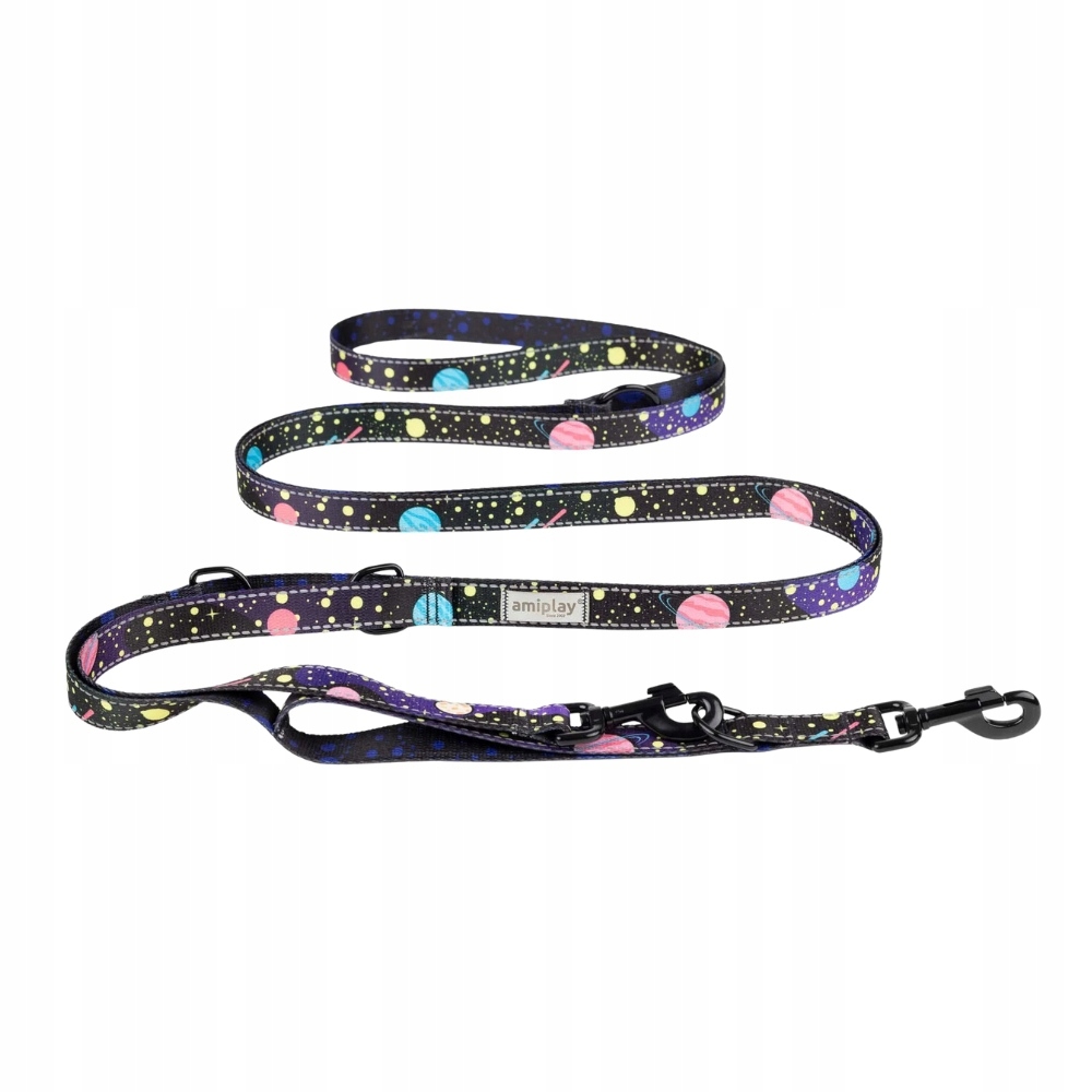 Amiplay BeSpace smycz regulowana 8 in 1 Milkyway rozmiar L