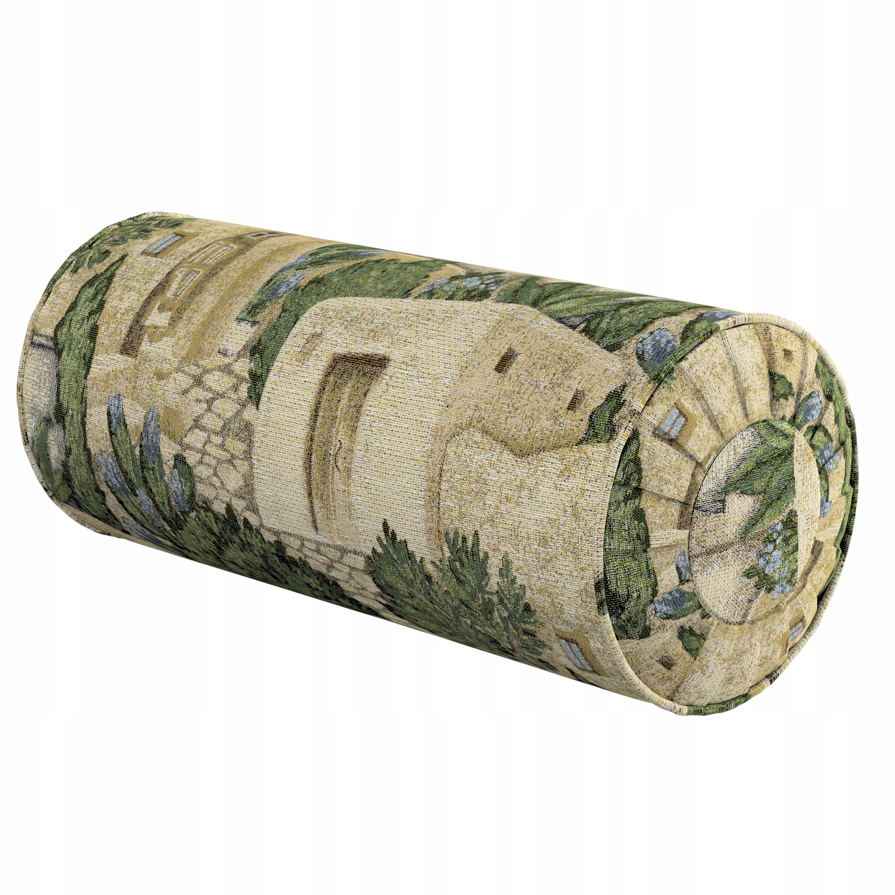 Polštář váleček s záložkami Ø20 x 50 cm zelený