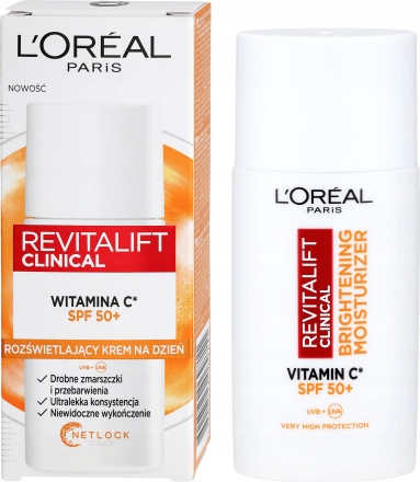 L'OREAL REVITALIFT CLINICAL KREM Z WITAMINĄ C ROZŚWIETLAJĄCY SPF 50