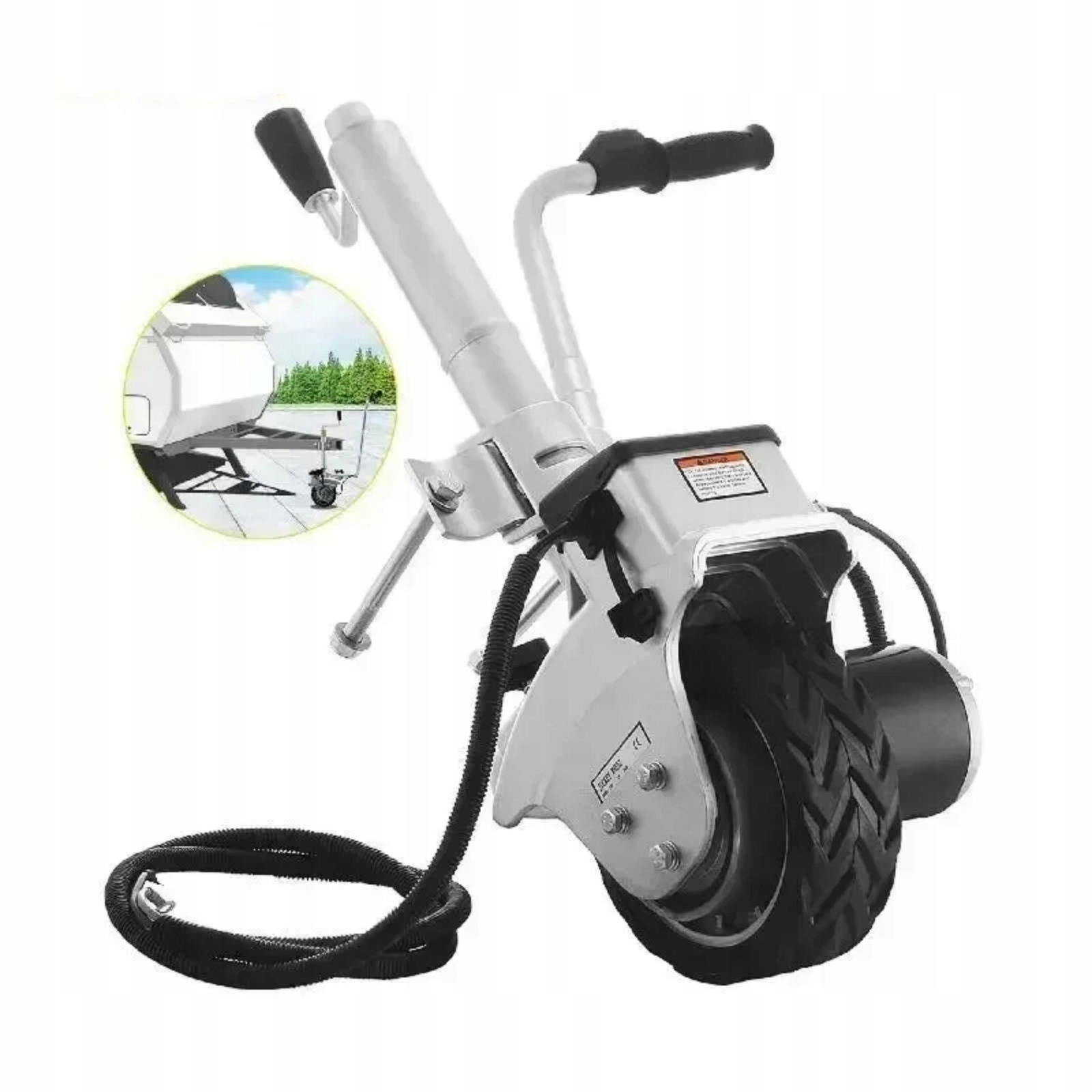 Elektrické podpůrné kolo k přívěsu 12V 350W, nosnost 2268 kg, nastavitelná výška