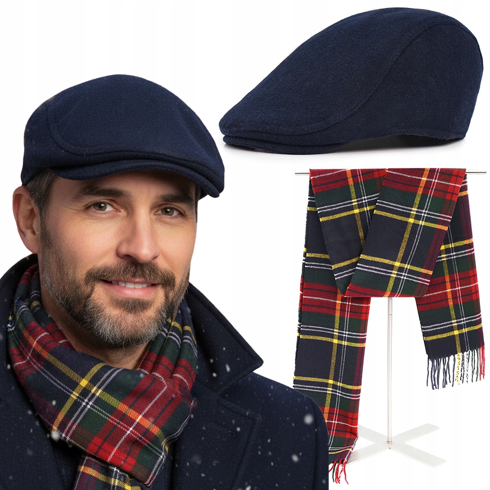 Pánský kašpárek s vlnou a šálou Pako Jeans Vánoční komplet pro něj