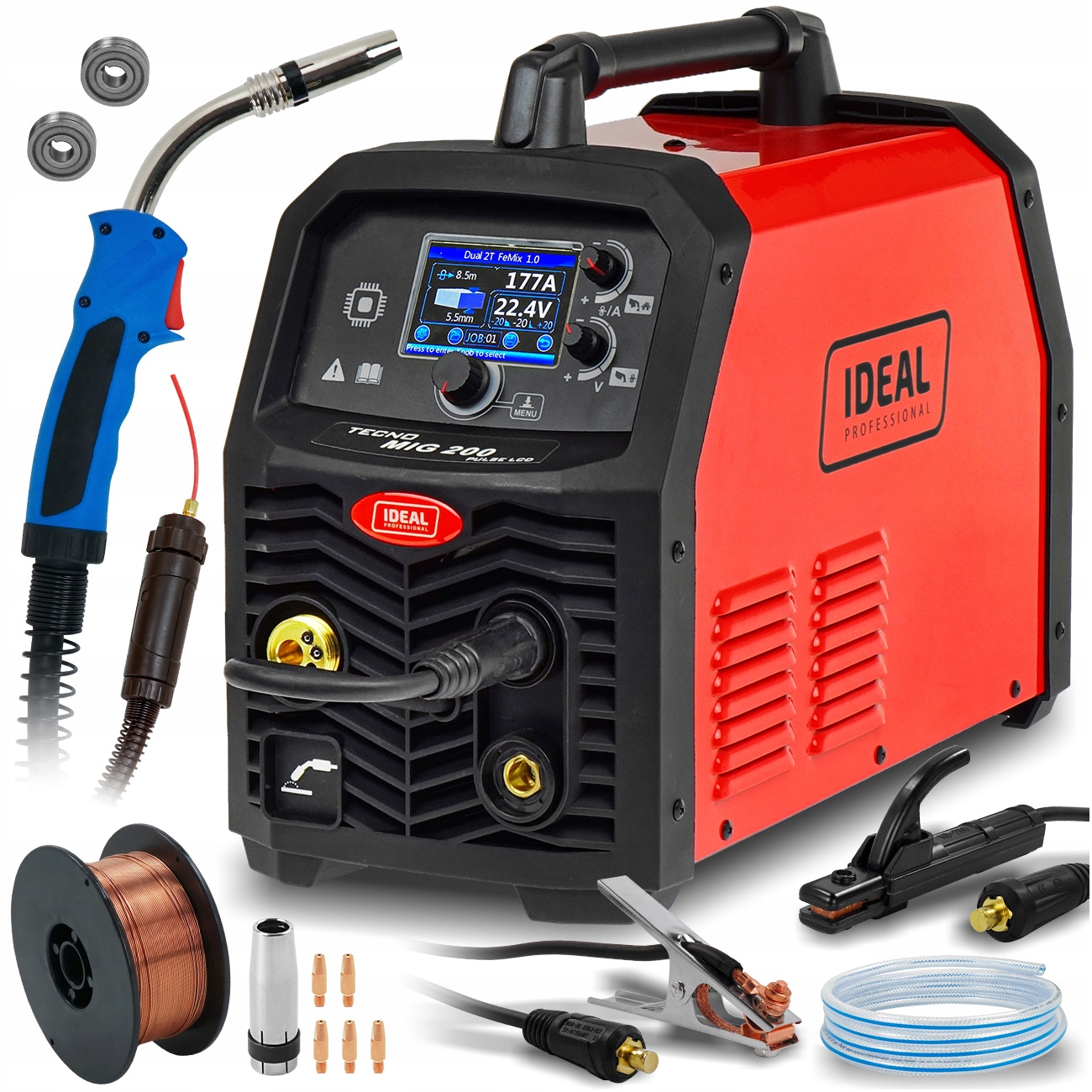 Spawarka inwertorowa Migomat Ideal Tecno Mig 200 Pulse Puls Synergia LCD