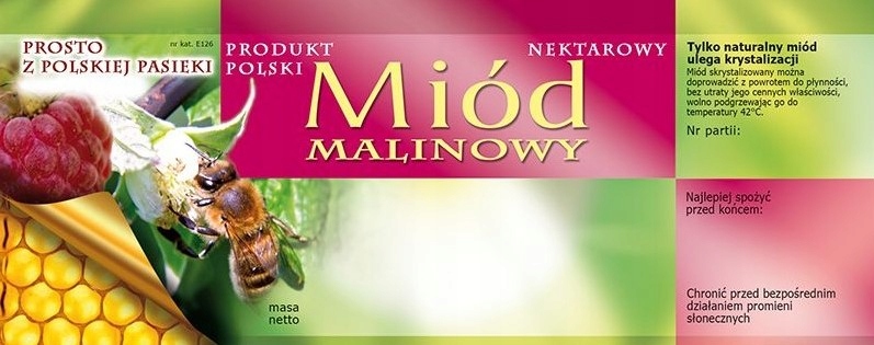 

Etykiety samoprzylepne Duże Miód Malinowy 100szt