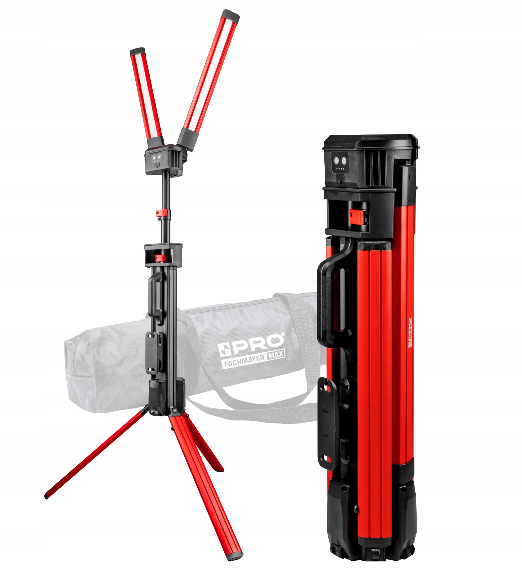 lampa Reflektor akumulatorowy Led stojący z pokrowcem Pro 2x50W 10000lm