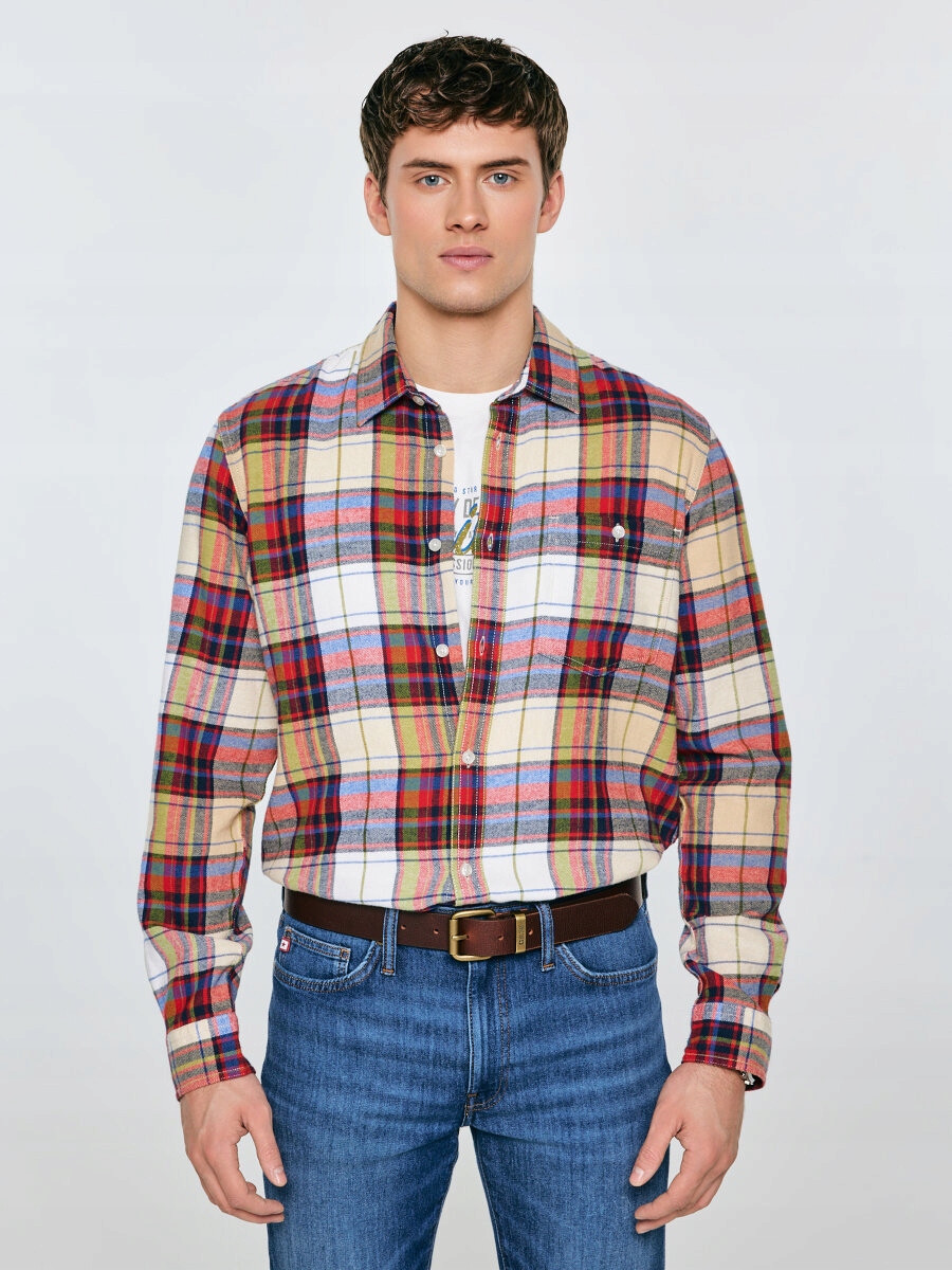 Big Star Pánská flanelová košile vícebarevná Flaneno 603 S