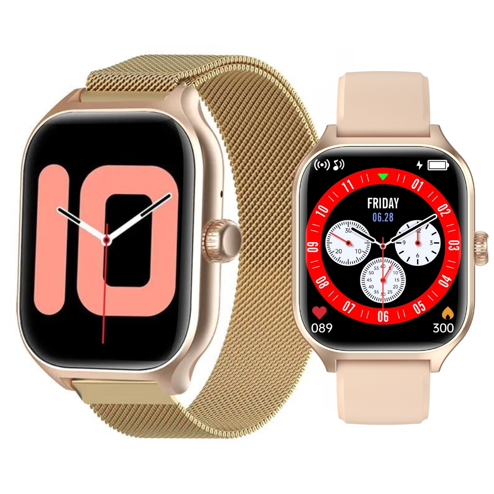 Smartwatch zegarek DAMSKI metal Polskie Menu Rozmowy 2 paski bransoleta PL Model inny