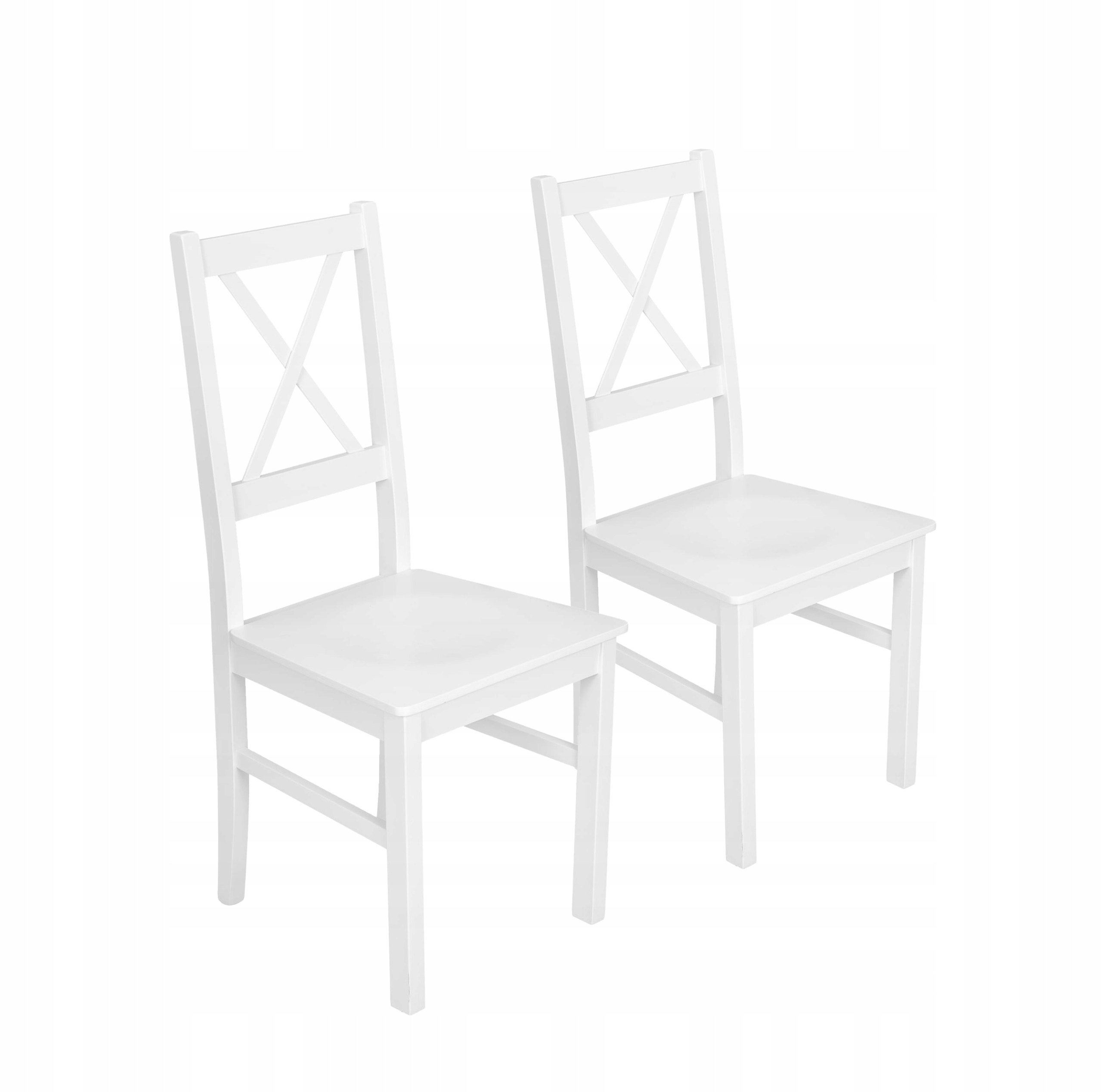 Sada 2 x Dřevěná křížová židle do jídelny kuchyně NIL10D Bílá/Bílá
