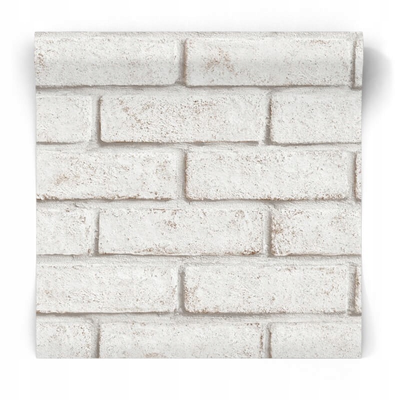

Tapeta mur biały 3d cegła zmywalna