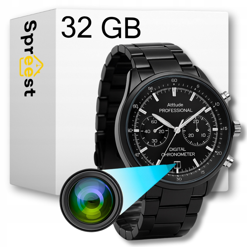 Mini kamera Spreest WC18 w zegarku, Full HD, 32 GB, detekcja ruchu