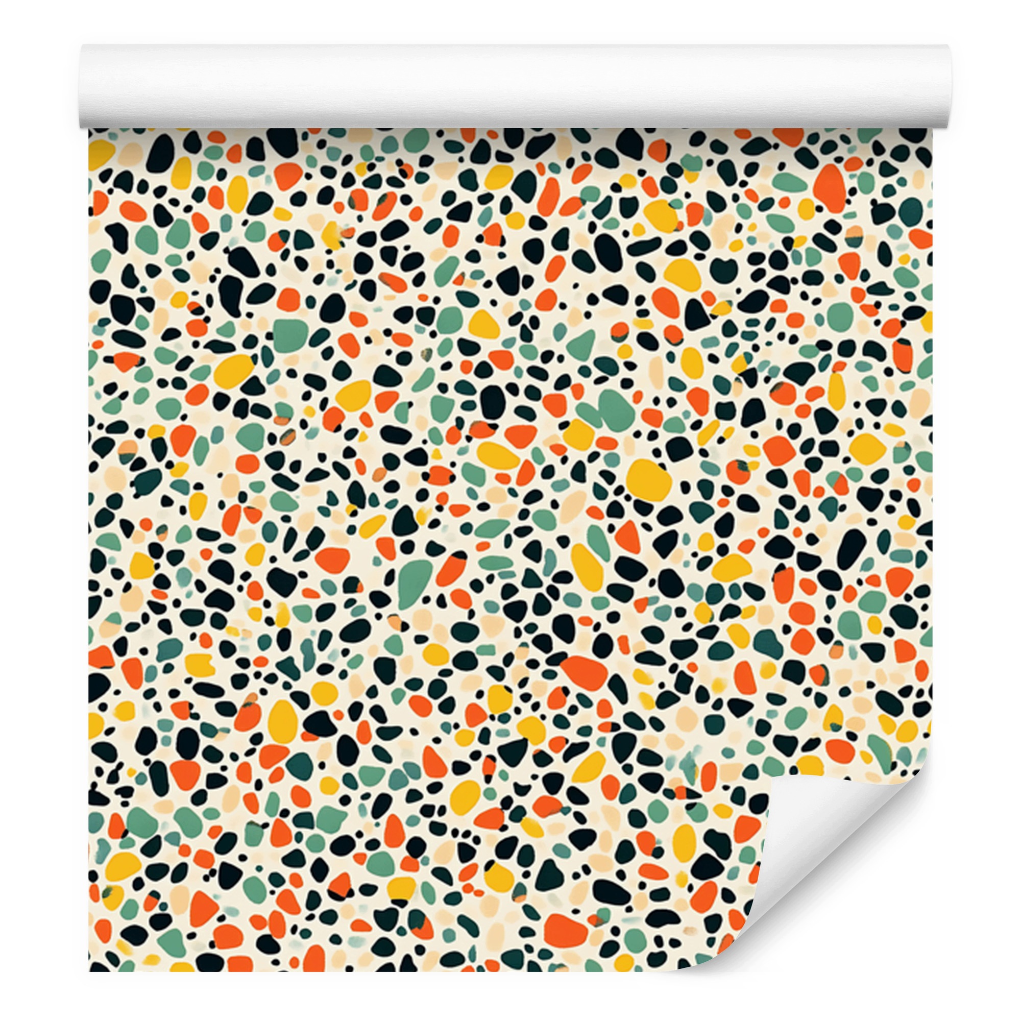 Tapeta Teraco Béžová, Šedá, Krém a Broskev 50x1000 cm