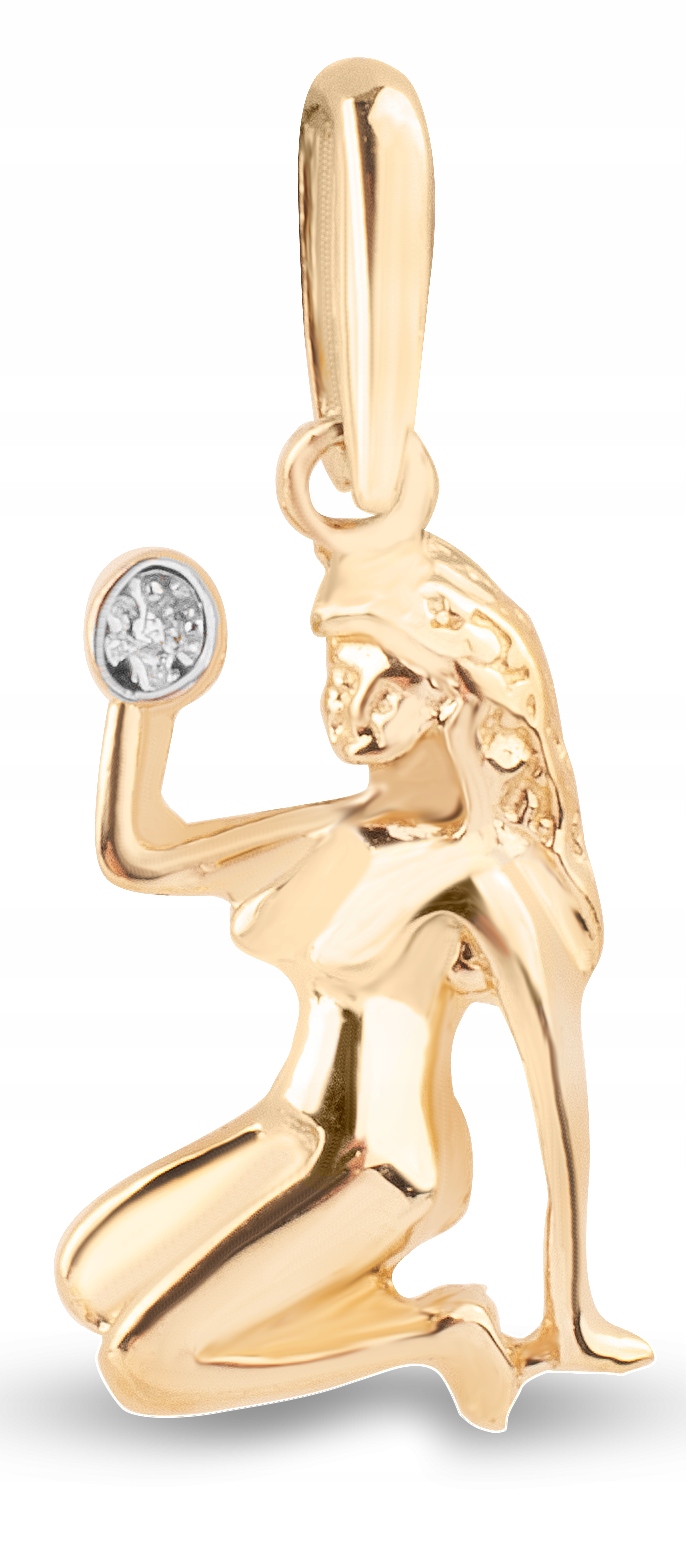 Klasický Zlatý Přívěsek Se Znamením Zvěrokruhu Panna Virgo 14KT 585