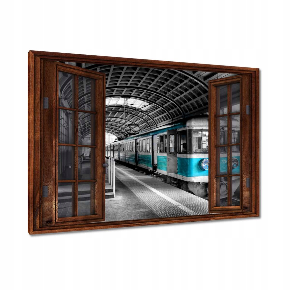 Obrazy 90x60 Tyrkysový vlak Pkp