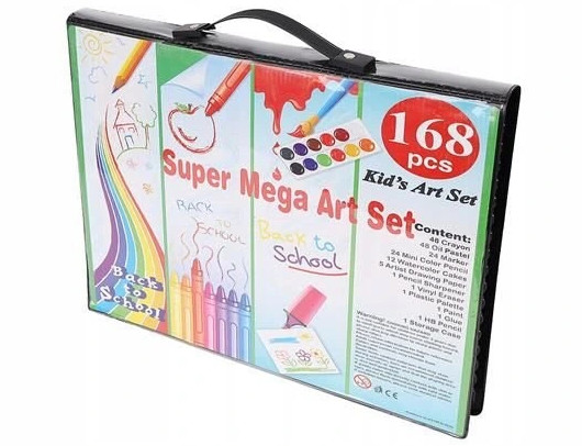 ZESTAW ARTYSTYCZNY DO MALOWANIA 168 ELEMENTÓW Kolor Wielokolorowy