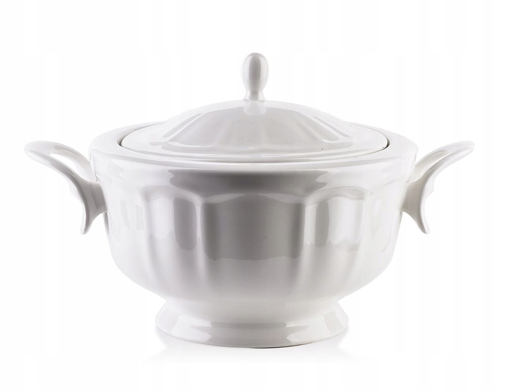 Porcelánová váza s víkem, klasická bílá, 2,4 l, Hella