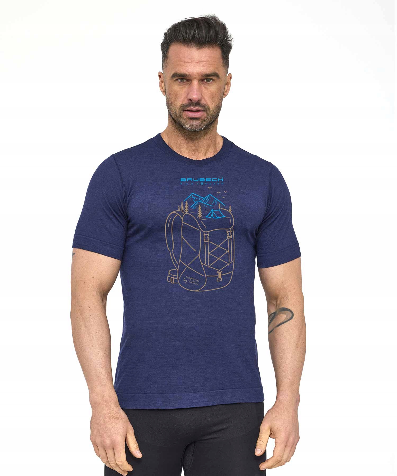 Trekkingowa Podoszulka męska z merino z merynosa Brubeck Outdoor Granat 2XL