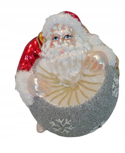 

Bombki Choinkowe Szklane Mikołaj na bombce 11x10cm
