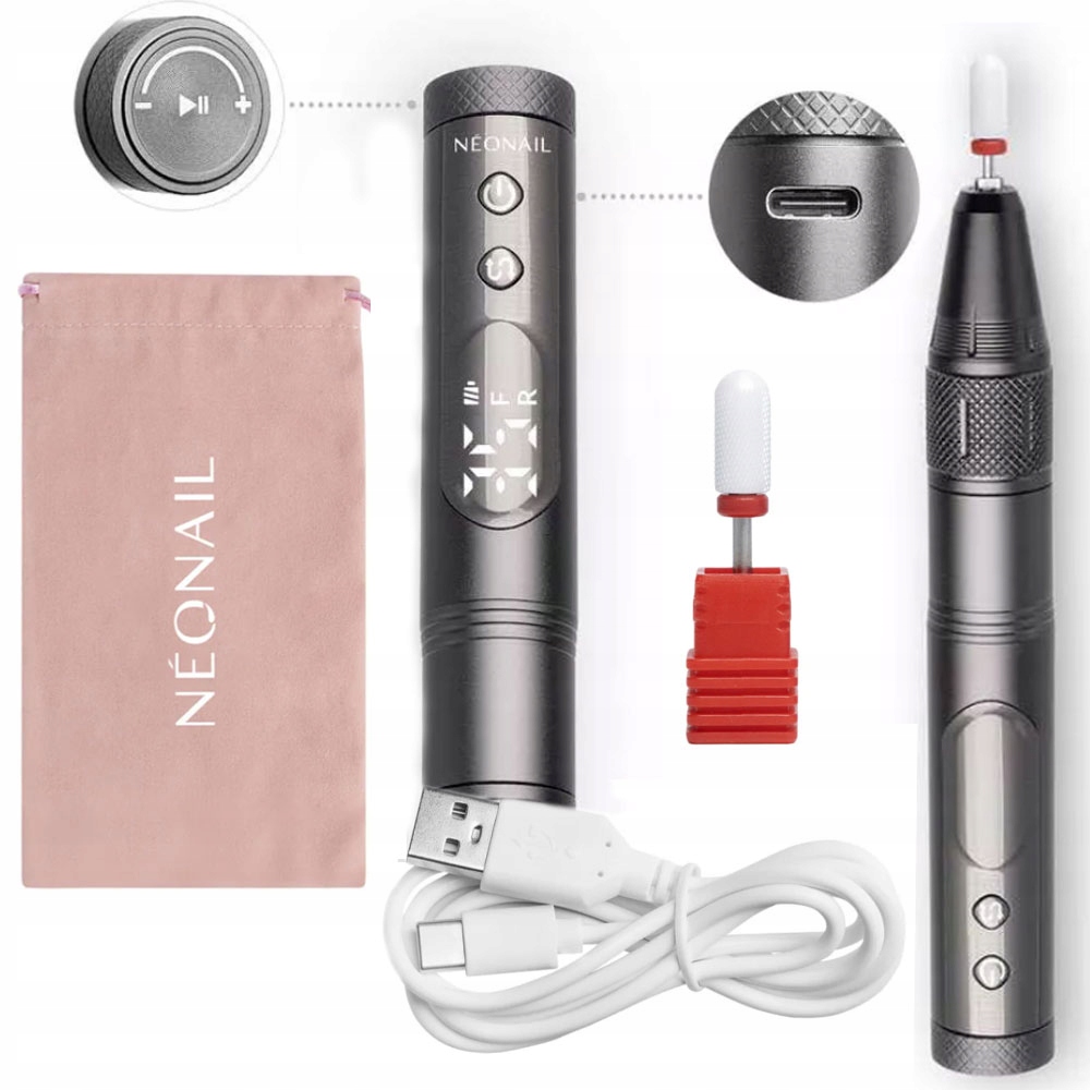 Neonail Bezprzewodowa Frezarka do paznokci Pen Nail Drill Graphite
