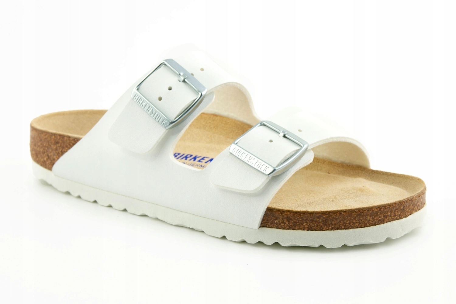 Pánské pantofle Birkenstock Arizona Bs s měkkou koženou vložkou, bílé, vel.