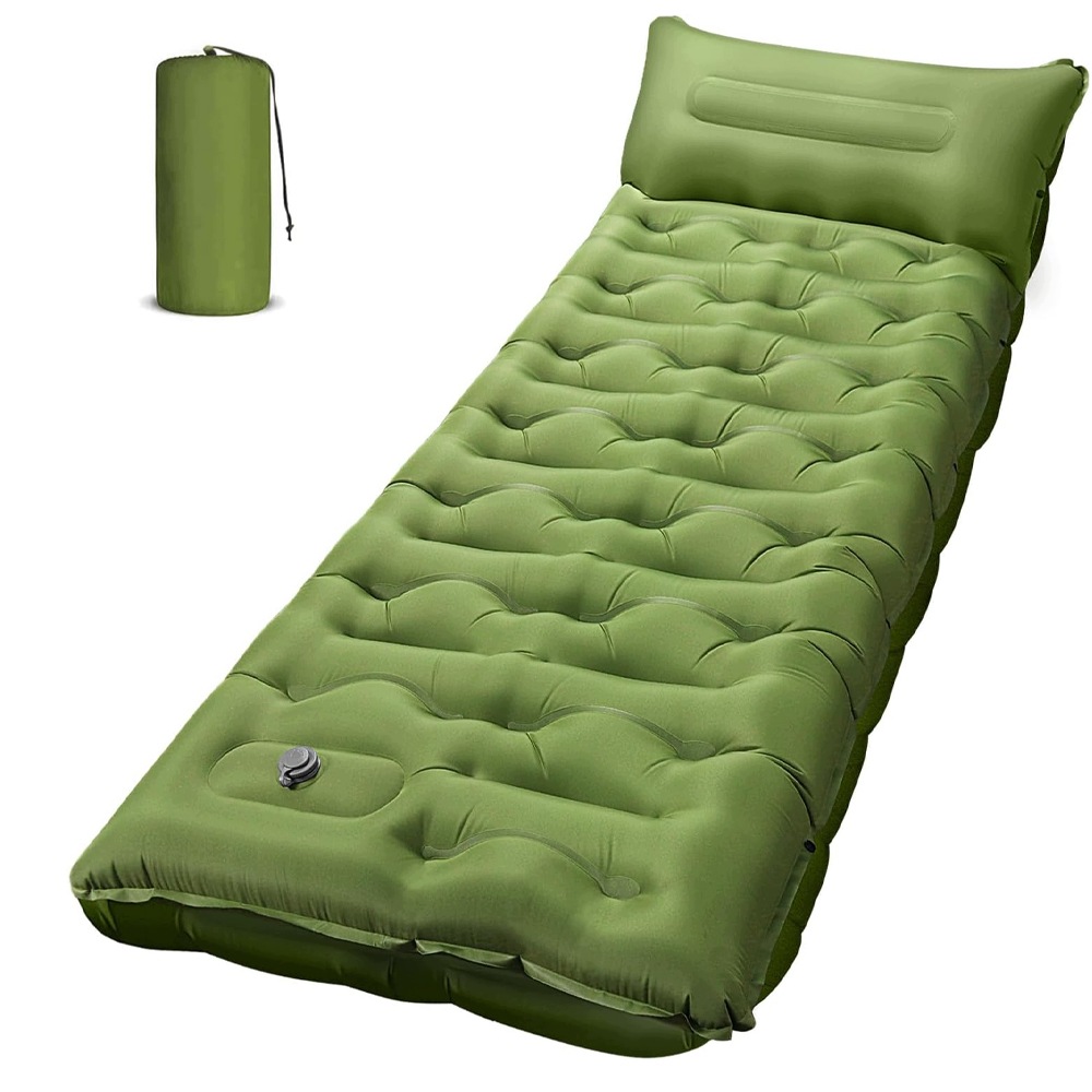 Zelená nafukovací podložka na spaní 190x70x15 cm s potahem, polyester 50D